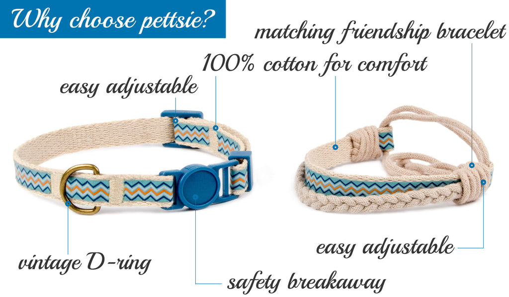 Preston Blue Bee Cat Collar