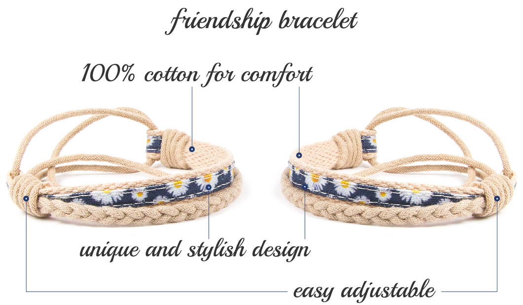 Best Friend Bracelets for 2 Matching Yin Yang Adjustable Cord Friendship  gifts | eBay
